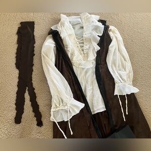 Rubie's Pirate Costume for Men shirt vest scarf 🏴‍☠️🖤🤎